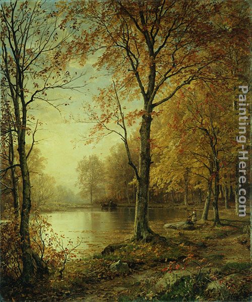 Indian Summer painting - William Trost Richards Indian Summer art painting